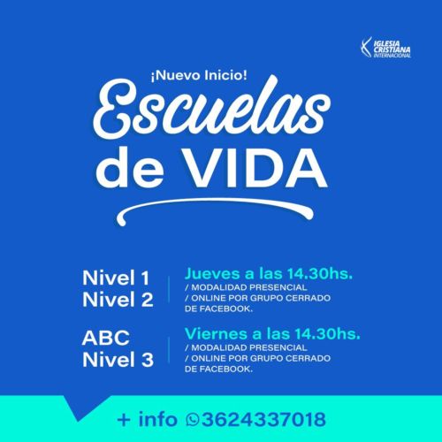 Inicio de Escuelas de Vida:  Te esperamos, ahora presencial