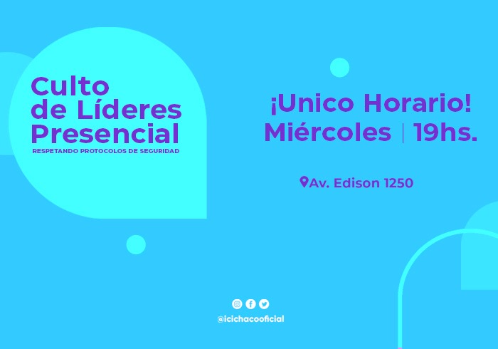 Culto de Lideres solamente con un solo horario