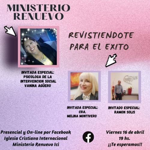 Este viernes: Ministerio Renuevo "Revistiéndote para el éxito"