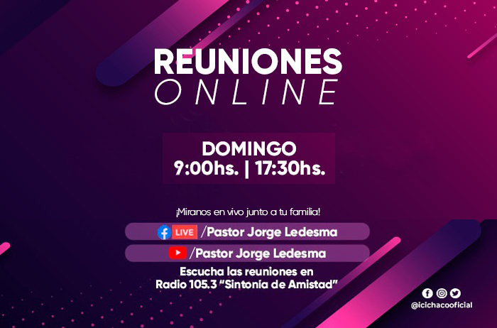 Este domingo conéctate a los Cultos Online de nuestra iglesia