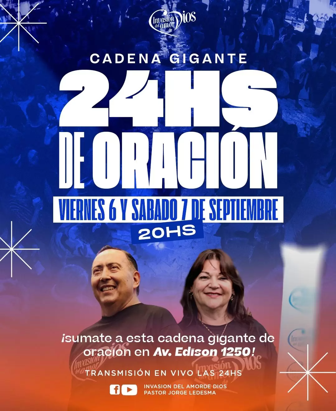 Hoy viernes inicia la Cadena Gigante de oración de Invasión del Amor De Dios